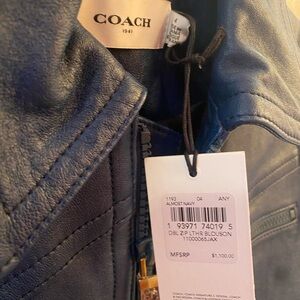 Coach Almost Navy Leather Jacket